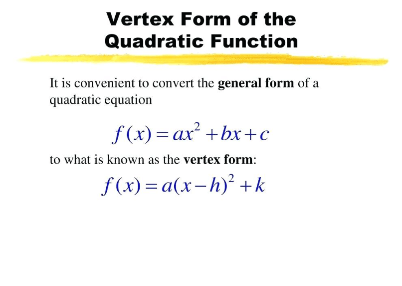 What Is Vertex Form? Example – Get Education
