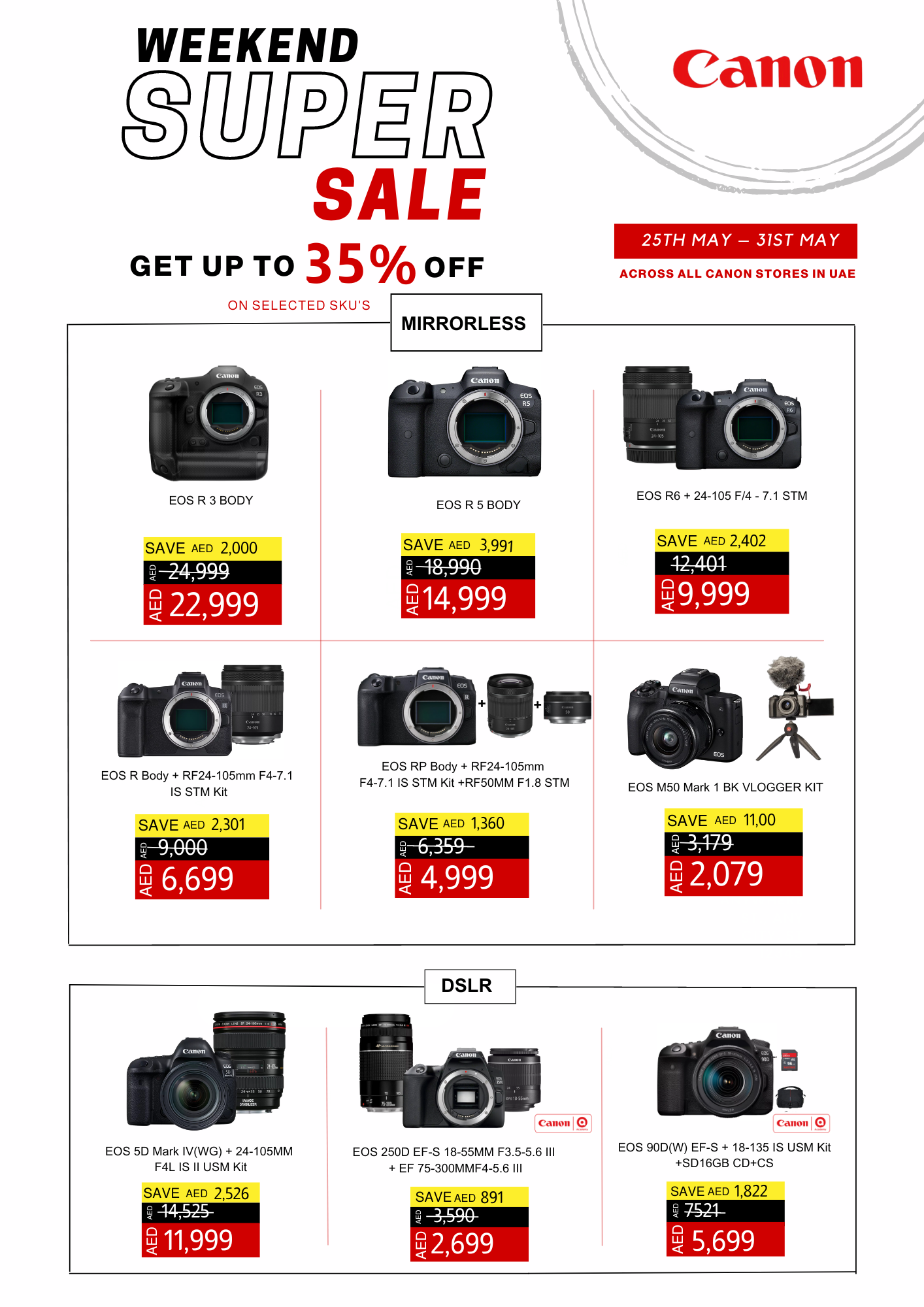 Weekend Super Sale - up to 35% off on Canon Cameras and Lenses - National Store L.L.C
