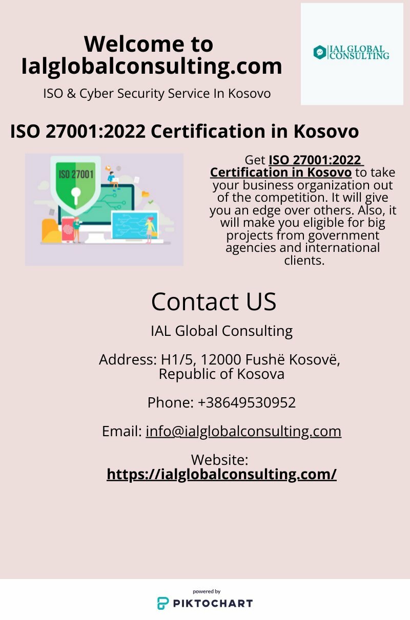 ISO 27001:2022 Certification in Kosovo | Piktochart Visual Editor